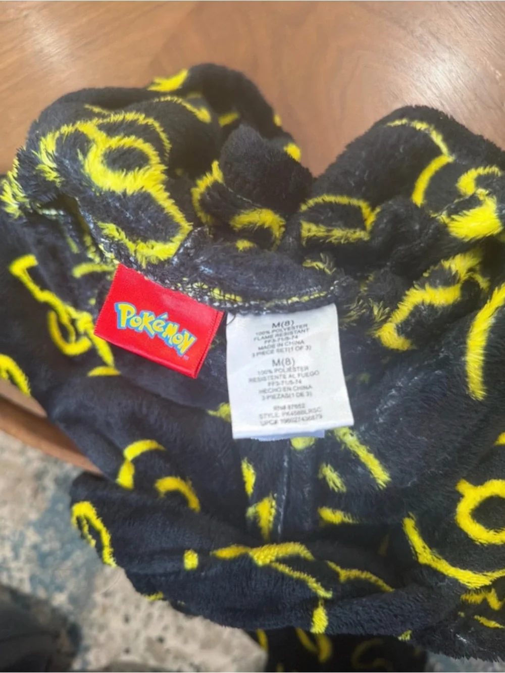 Pokemon Black and Yellow Kids Hooded Pajama Robe